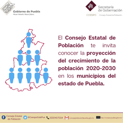 El Consejo Estatal de Población te invita a conocer la proyección del crecimiento de la población 2020- 2030